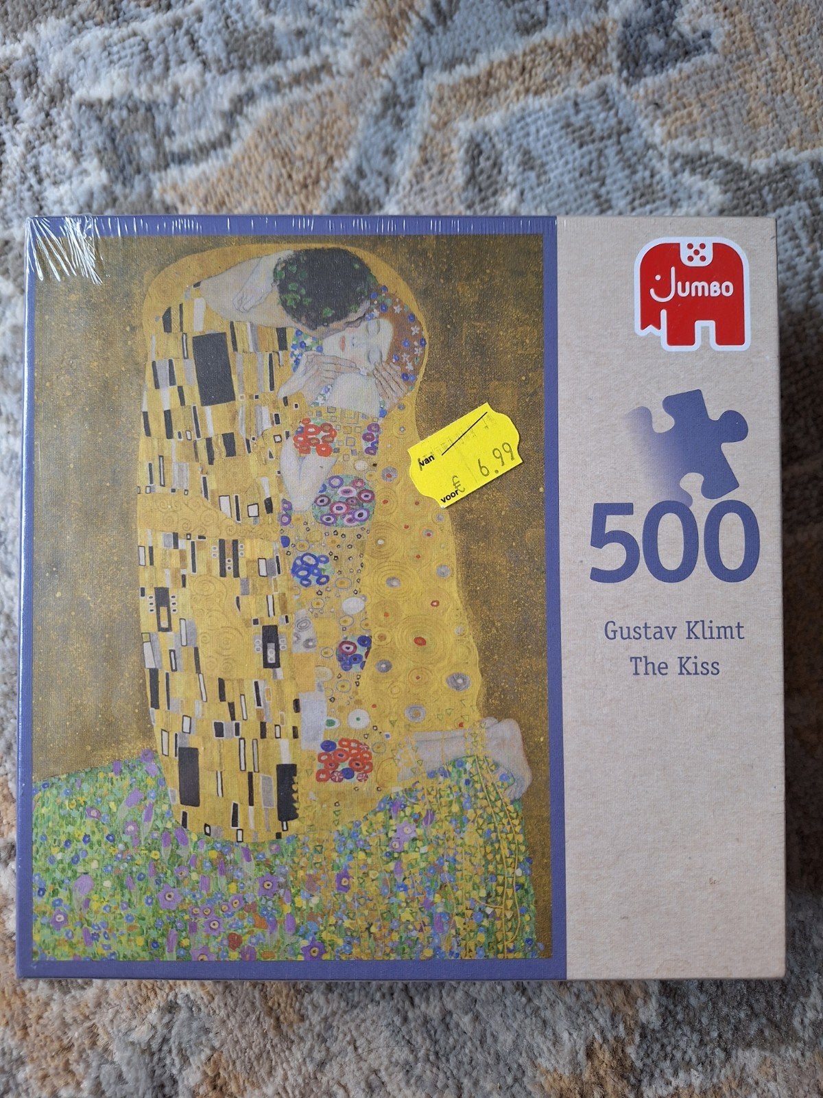 Nieuwe Jumbo puzzel Gustav Klimt 'De Kus' 500 stukjes, Ophalen of Verzenden, 500 t/m 1500 stukjes, Nieuw, Legpuzzel