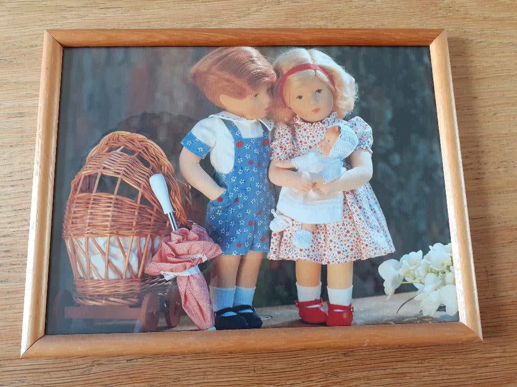 Kathe kruse poppen Macke Trud baby prent in lijst, Ophalen of Verzenden, Gebruikt, Pop