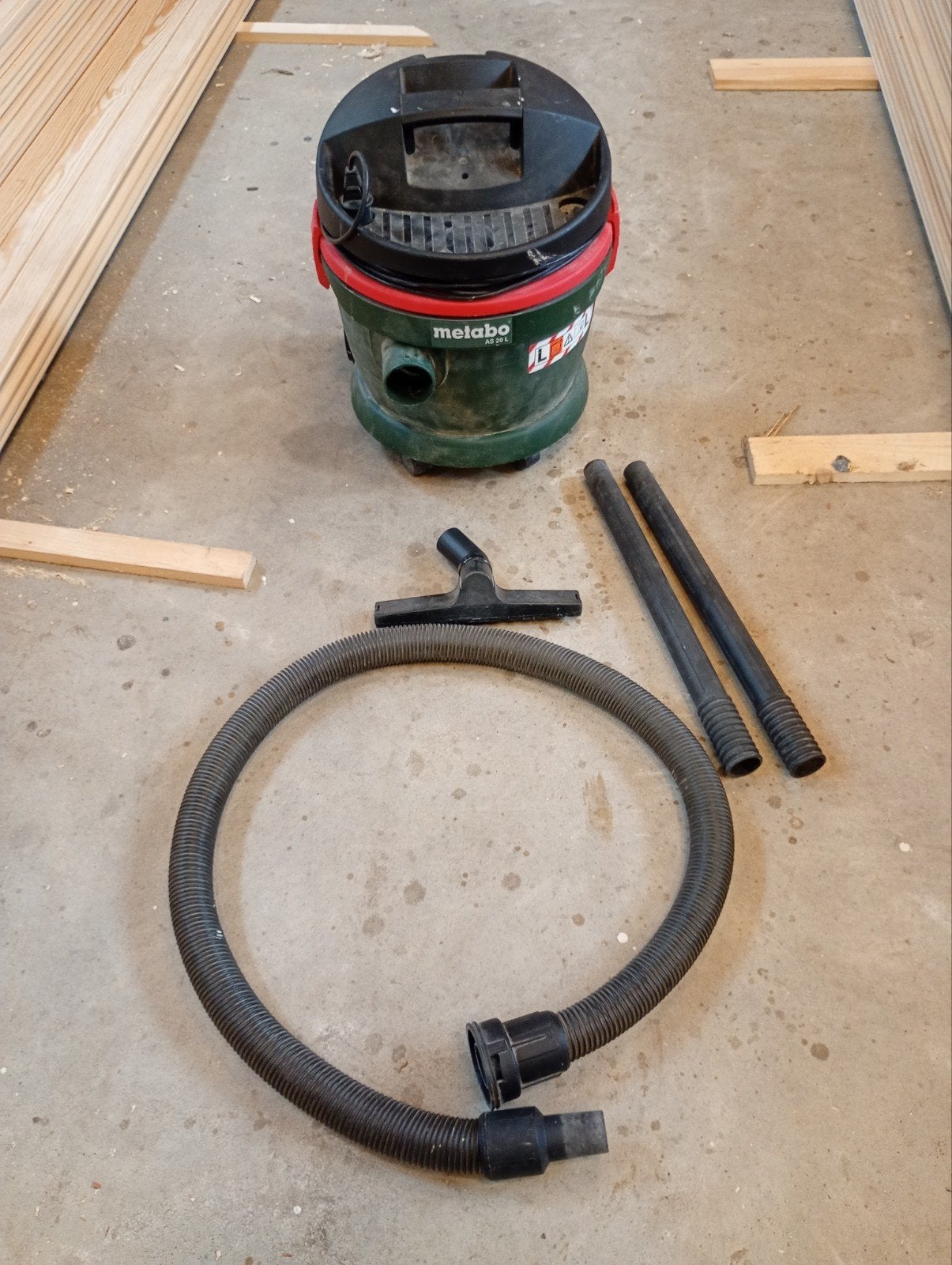Metabo AS 20 L Stofzuiger 1200W, Stofzak, Gebruikt, Ophalen of Verzenden, Industriële stofzuiger