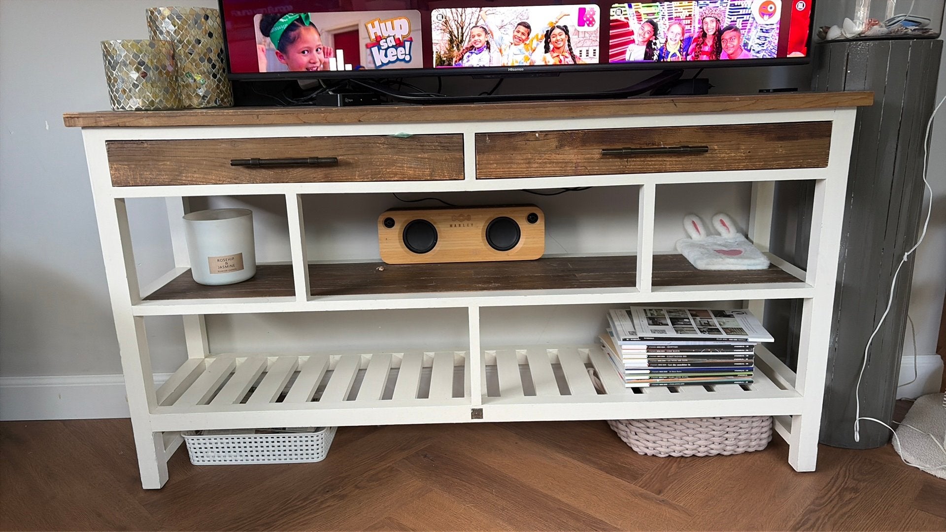 Riviera maison site table / tv meubel, Ophalen, Gebruikt, 100 tot 150 cm, 100 tot 150 cm