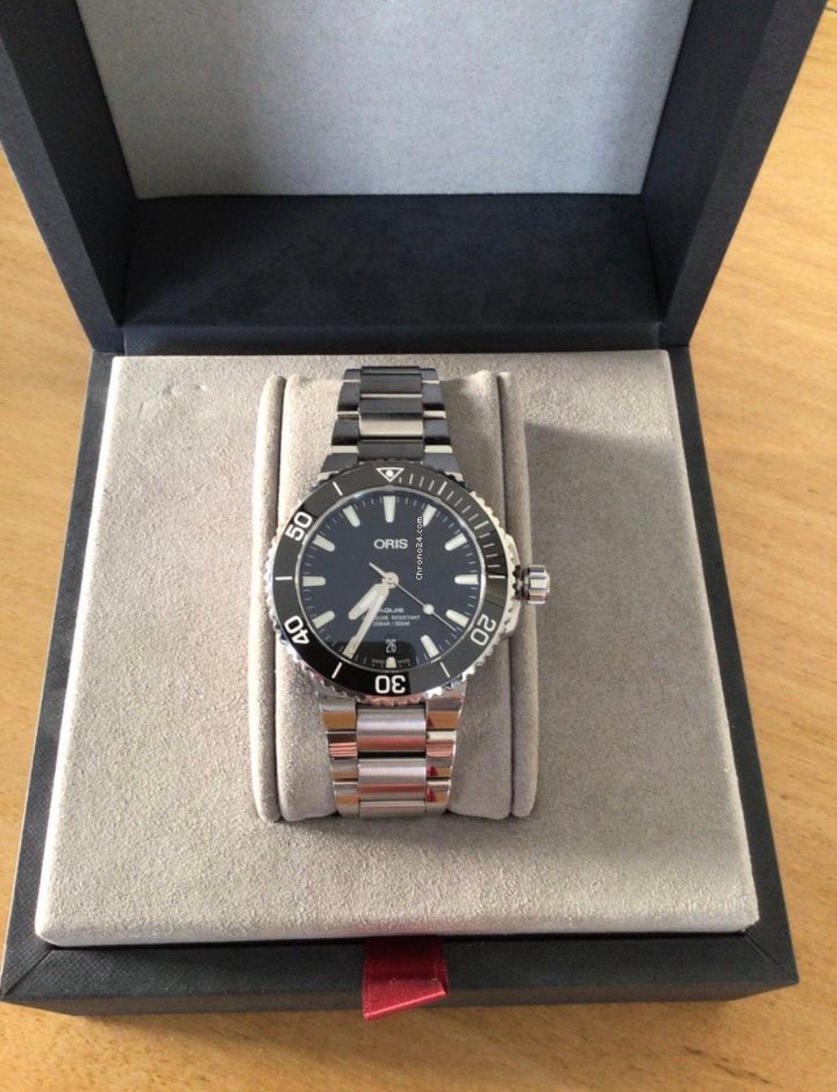 Oris Aquis 39,5mm Full set en 2 orginele banden, Overige merken, Staal, Staal, Polshorloge