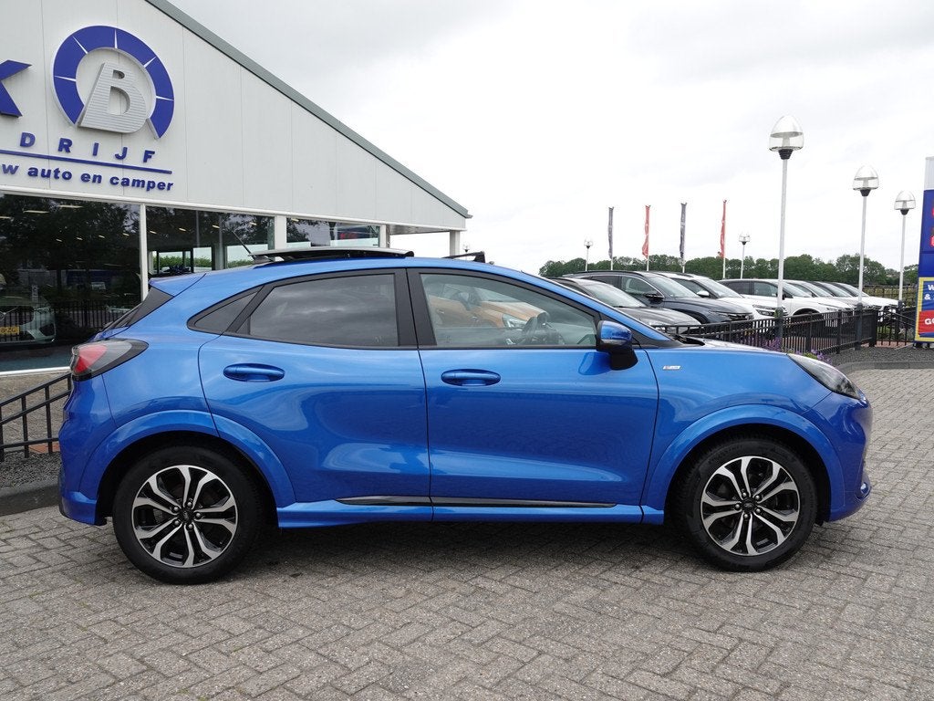 Ford Puma 1.0 EcoBoost Hybrid 125PK ST-Line AUTOM. PANO | WI, Blauw, 665 kg, Bedrijf, Hybride Elektrisch/Benzine