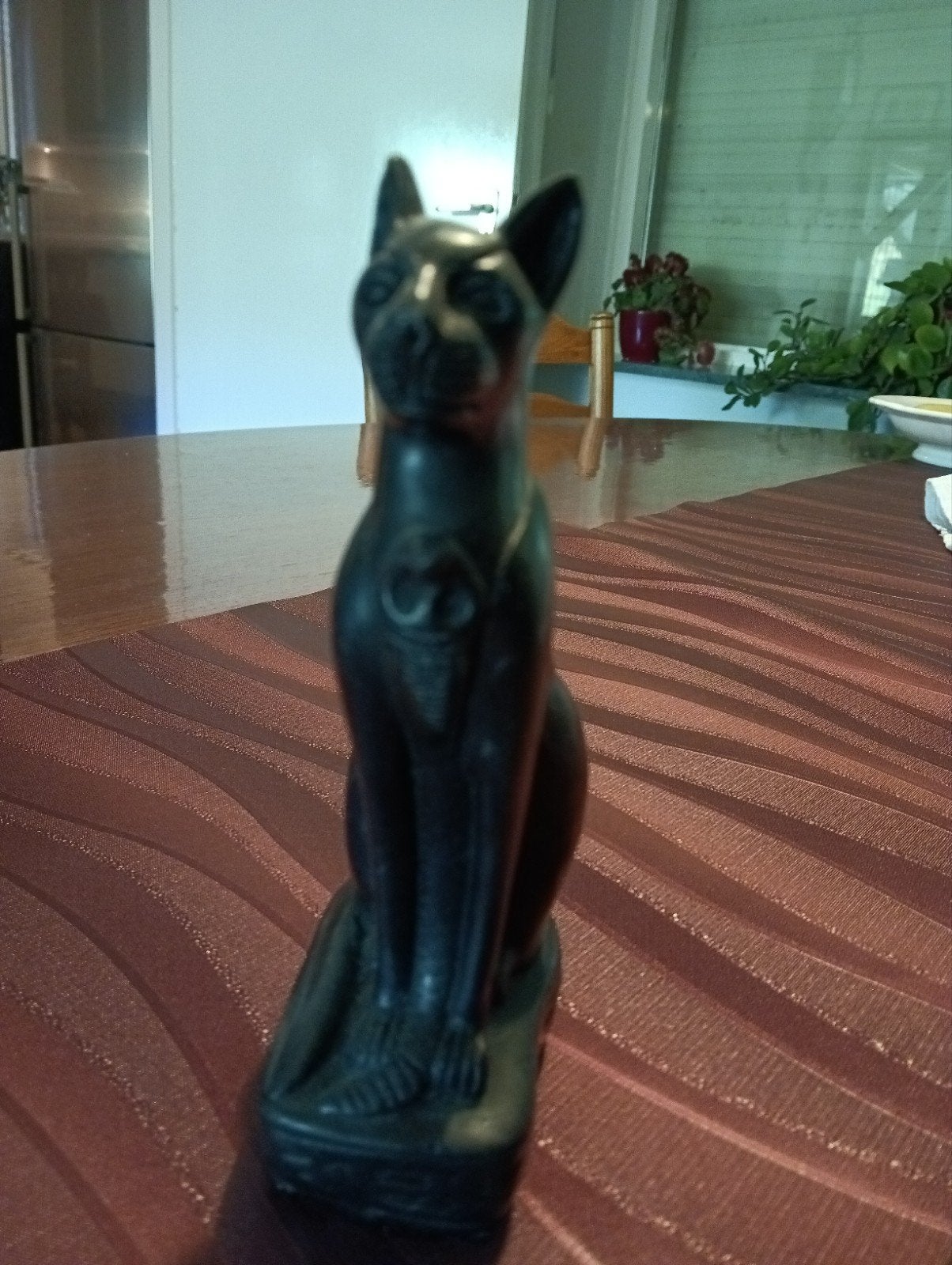 Zwart Egyptisch beeldje van een kat, onbeschadigd, Minder dan 20 cm, Ophalen of Verzenden, Zoogdier, Zwart