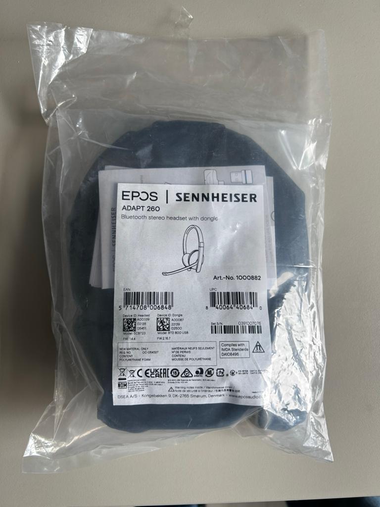 Sennheiser EPOS ADAPT 260 Bluetooth headset (nieuw), Computers en Software, Headsets, Ophalen of Verzenden, Nieuw