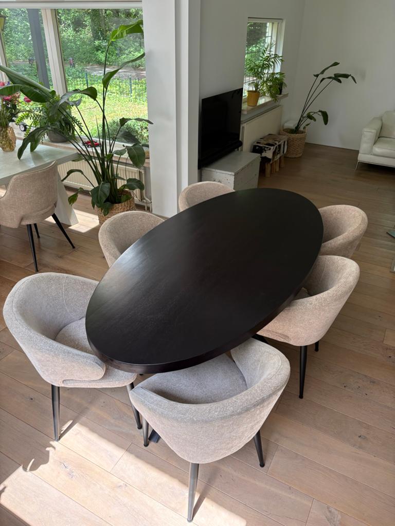 Goossenswonen Mango Eettafel, Huis en Inrichting, Complete eetkamers, Ophalen of Verzenden, Zo goed als nieuw, 4 tot 6 stoelen