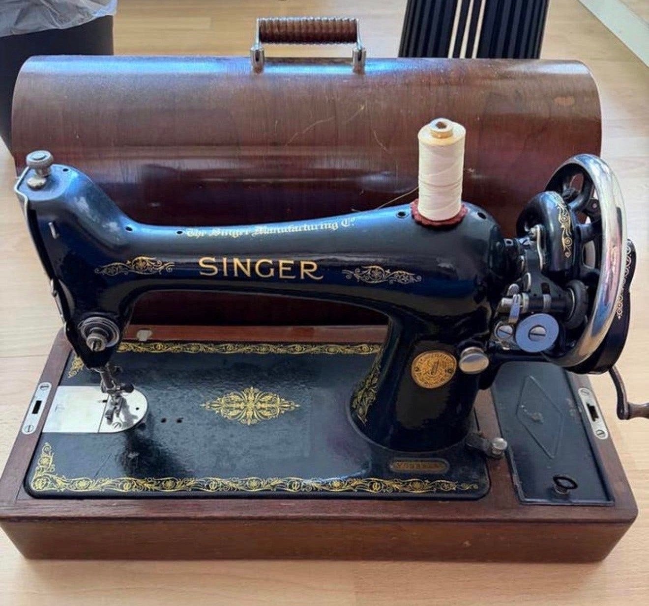 Vintage Singer 66 Naaimachine uit 1923 met Houten Koffer, Ophalen of Verzenden