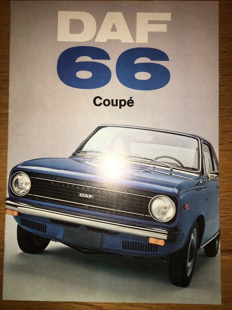 DAF 66 Coupé brochure folder 1972 1973 Nederland oa v. Maren, Ophalen of Verzenden, Zo goed als nieuw, Overige merken