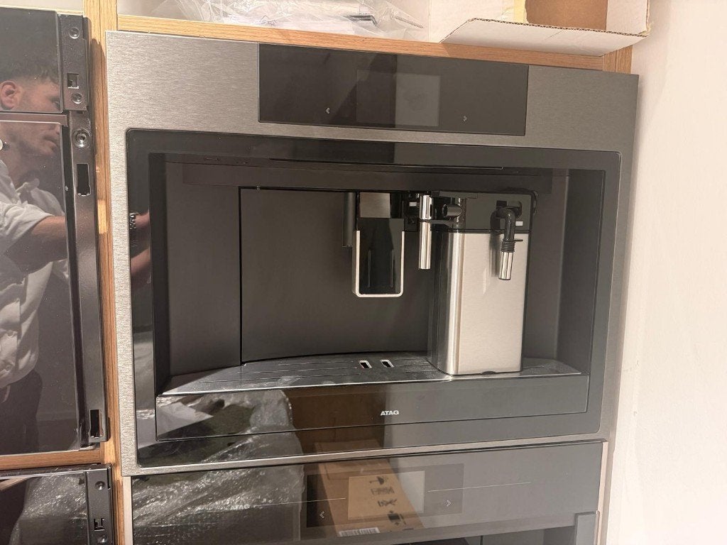 Inbouw Koffiemachine RVS ATAG, Ophalen, 10 kopjes of meer, Koffiemachine, Zo goed als nieuw