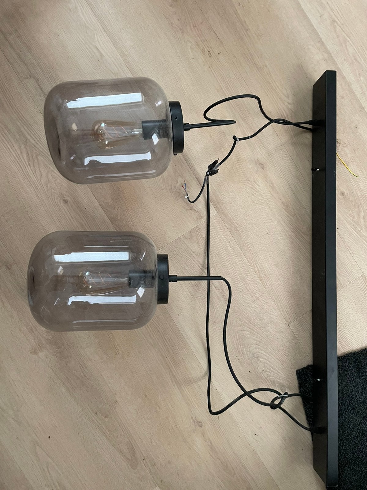 Hanglamp JUNO (950x1300) | Smokey glass inclusief lichtbron, Ophalen, Zo goed als nieuw, E27 (groot), Led-lamp