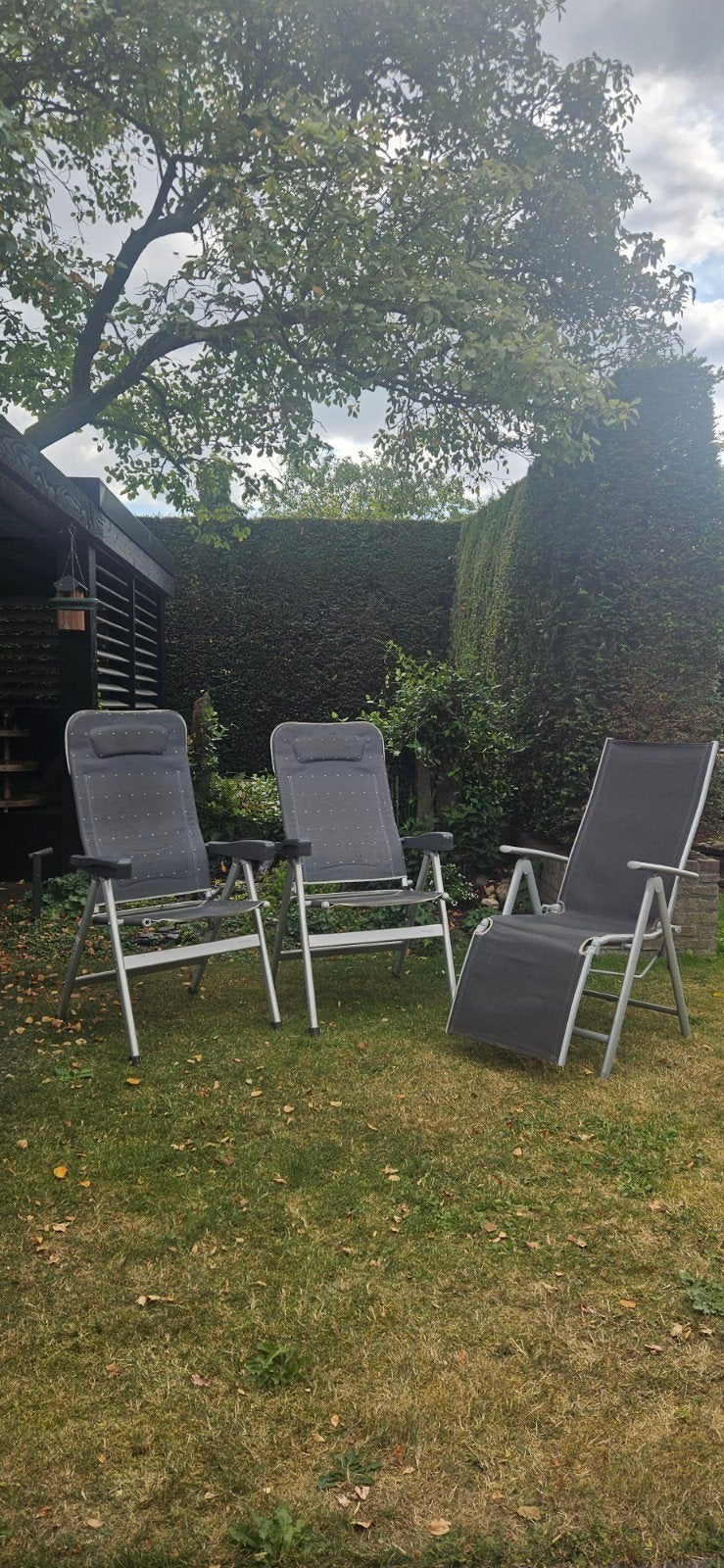 Verstelbare campingstoelen en ligstoel, Tuin en Terras, Ophalen, Gebruikt, Aluminium, Verstelbaar