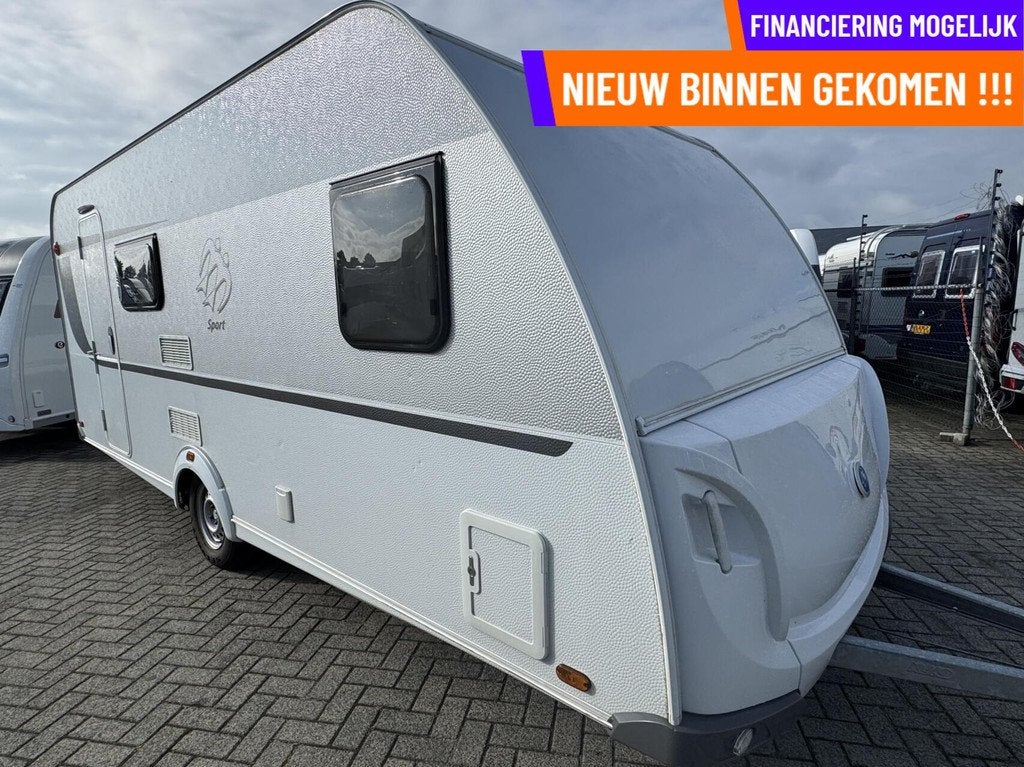 Knaus SPORT 500 FDK, STAPELBED, FRANSBED, TREINZIT, VOORTENT, Hordeur, 7 tot 8 meter, Bedrijf, Treinzit