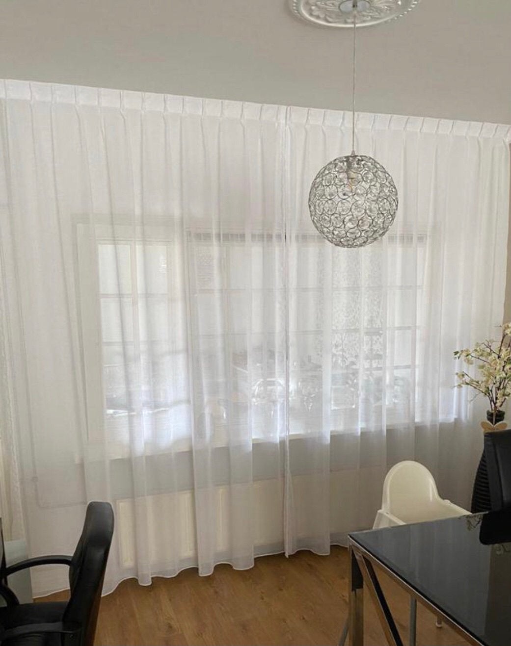 İnbetween wit 1 stuks x 350 breed x 260 hoog, Vitrage, Wit, Nieuw, 260 cm