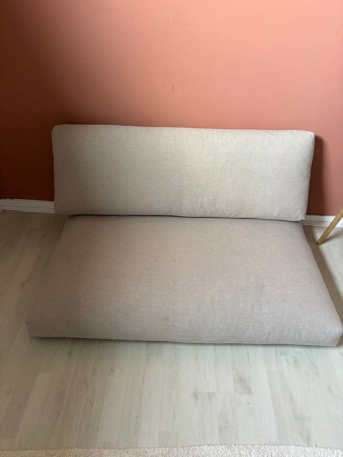 Comfortabel pallet/loungekussen - Beige, Gebruikt, Eenpersoons, 75 tot 100 cm, Ophalen of Verzenden