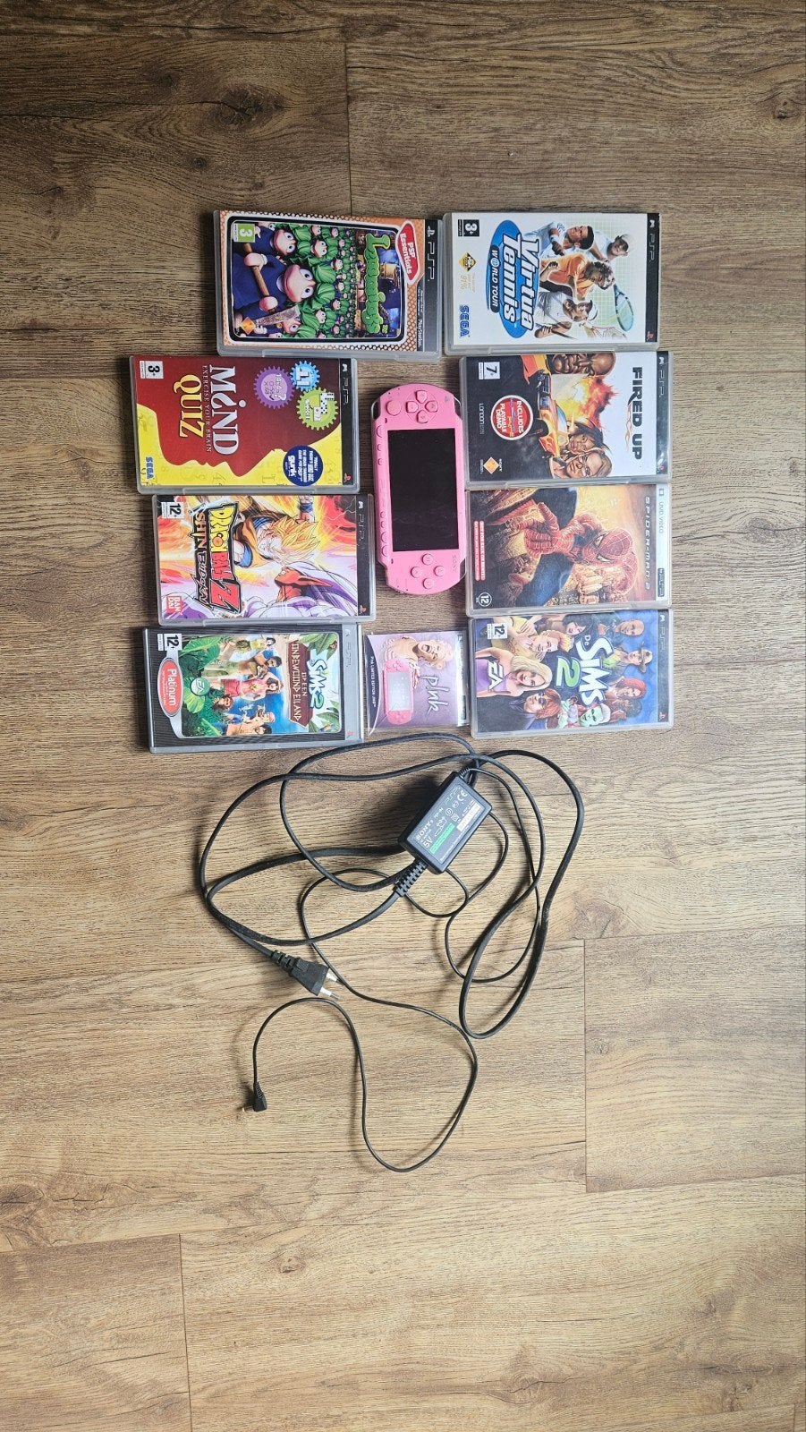 Roze PSP met 10 games en oplader, Ophalen of Verzenden, Roze, PSP, Gebruikt