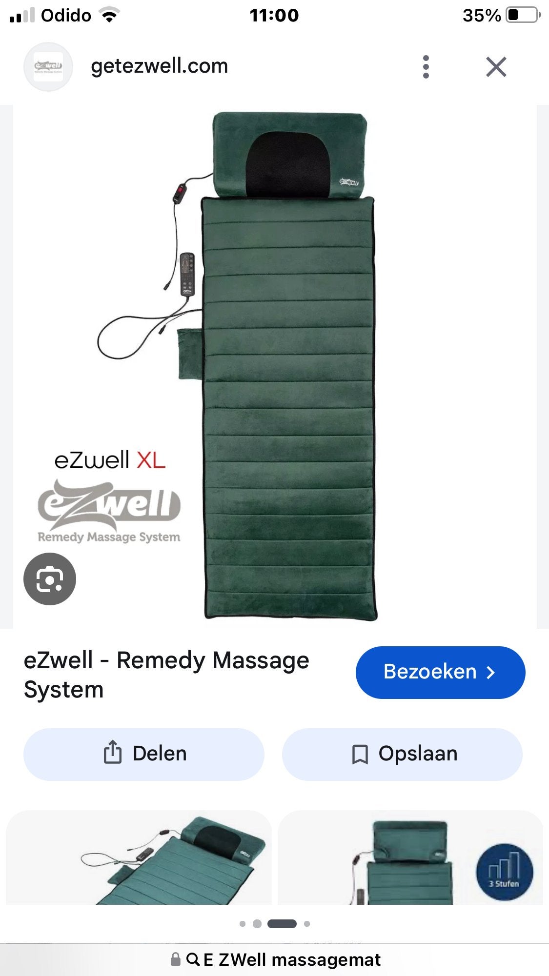 eZwell XL Remedy Massage System Massagemat, Sport en Fitness, Ophalen of Verzenden, Zo goed als nieuw, Massagestoel of Kussen