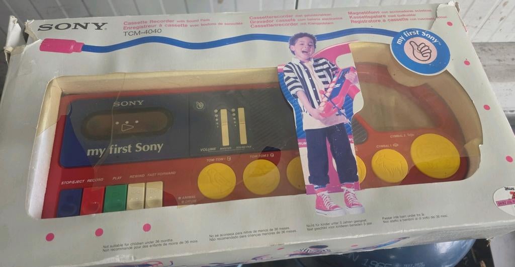 Vintage 90s My First Sony Cassetterecorder TCM-4040, Ophalen of Verzenden, Zo goed als nieuw