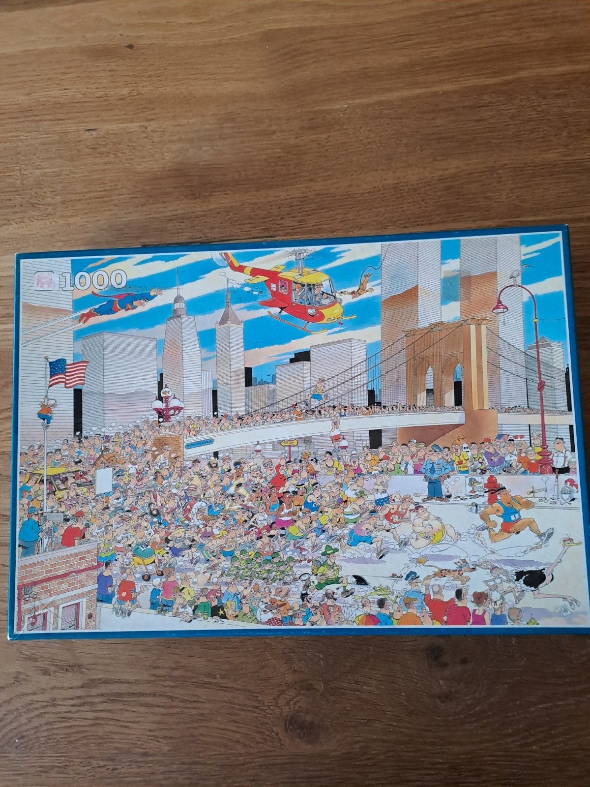 Jan van Haasteren 1000 st. New York Marathon., Ophalen, 500 t/m 1500 stukjes, Zo goed als nieuw, Legpuzzel