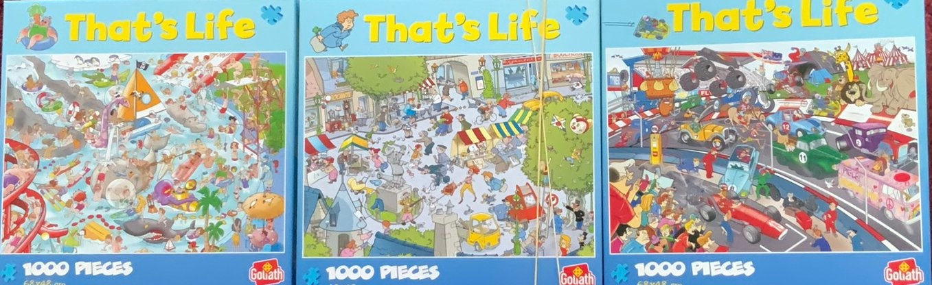 Thats life 3 puzzels x 1000 stukjes (alle 3 voor €8), Hobby en Vrije tijd, Denksport en Puzzels, Ophalen, 500 t/m 1500 stukjes