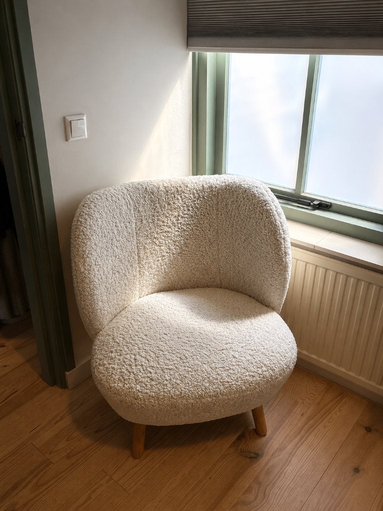 Witte Teddy fauteuil, Huis en Inrichting, Fauteuils, Ophalen, 75 tot 100 cm, Zo goed als nieuw, Stof