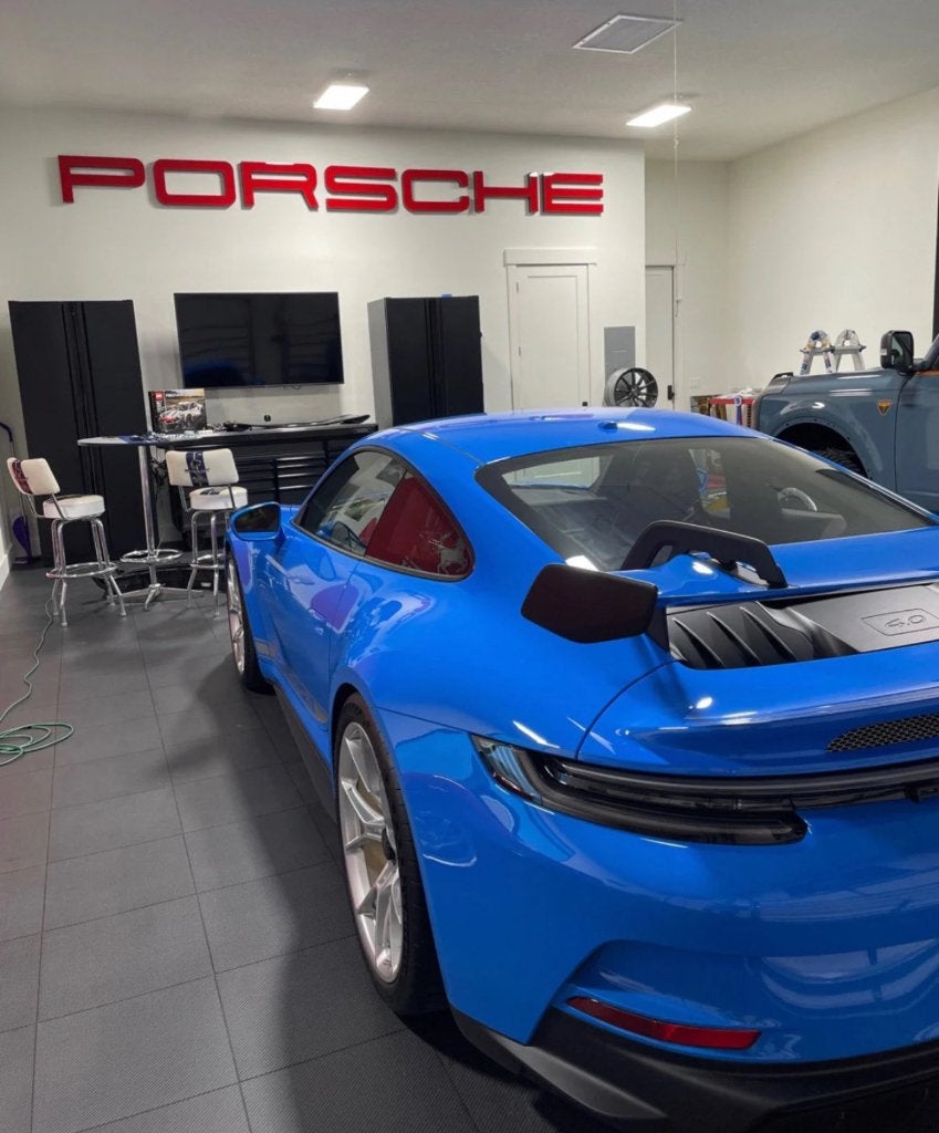 Porsche bord decoratie embleem wapen opschrift 911 718 GT RS, Ophalen of Verzenden, Reclamebord