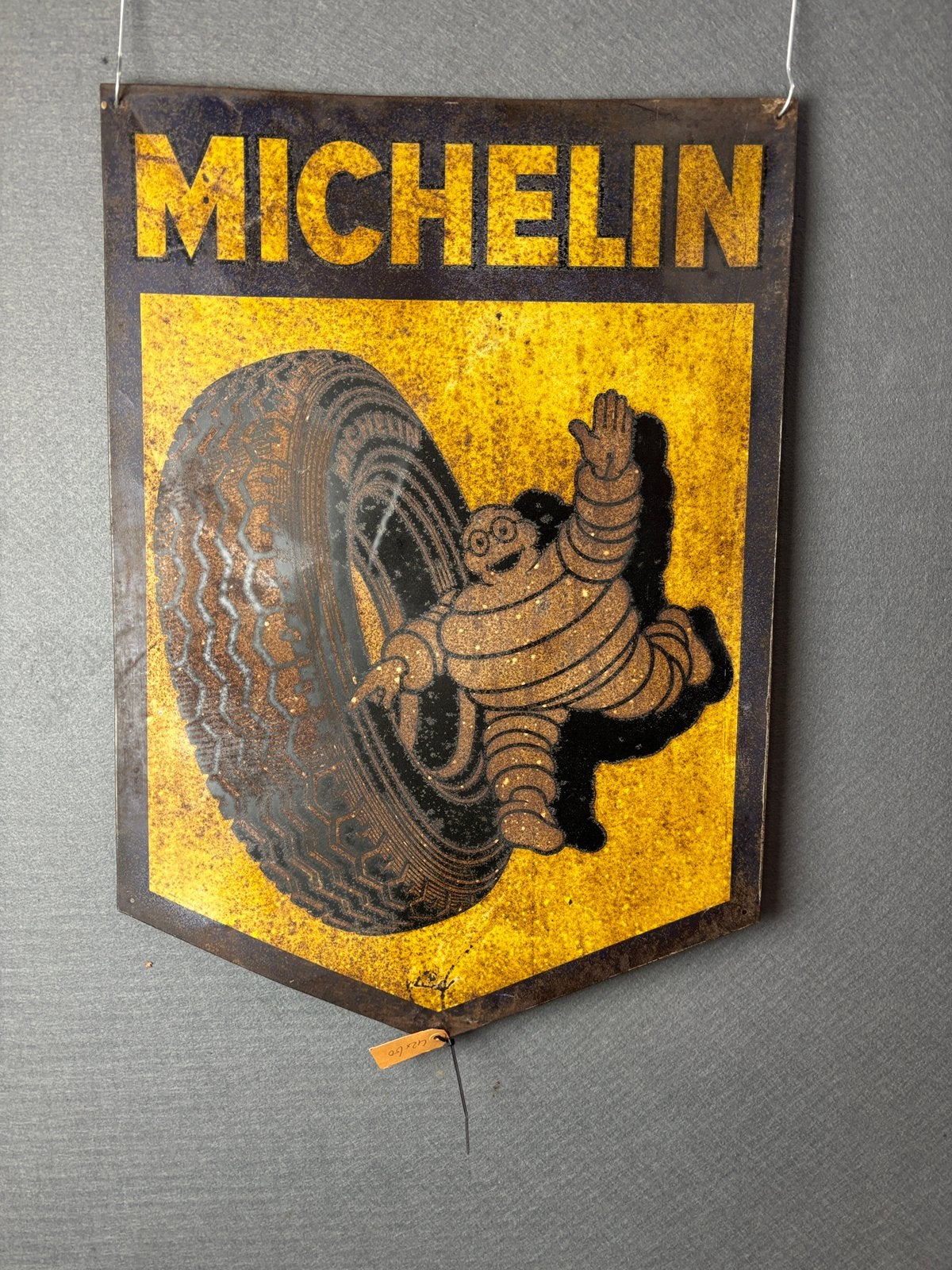Oude blikken Michelin plaat Bruxelles gesigneerd 60x42 cm, Verzamelen, Merken en Reclamevoorwerpen, Reclamebord, Gebruikt, ., Ophalen of Verzenden