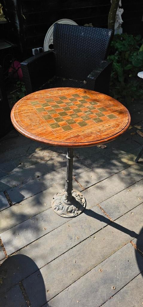 Antieke schaaktafel. Mahonie., Antiek en Kunst, Curiosa en Brocante, Ophalen