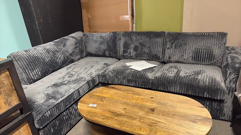 Rib hoekbank 199x275 grijs, Ophalen, Outletliving7@gmail.com, Nieuw, Outlet