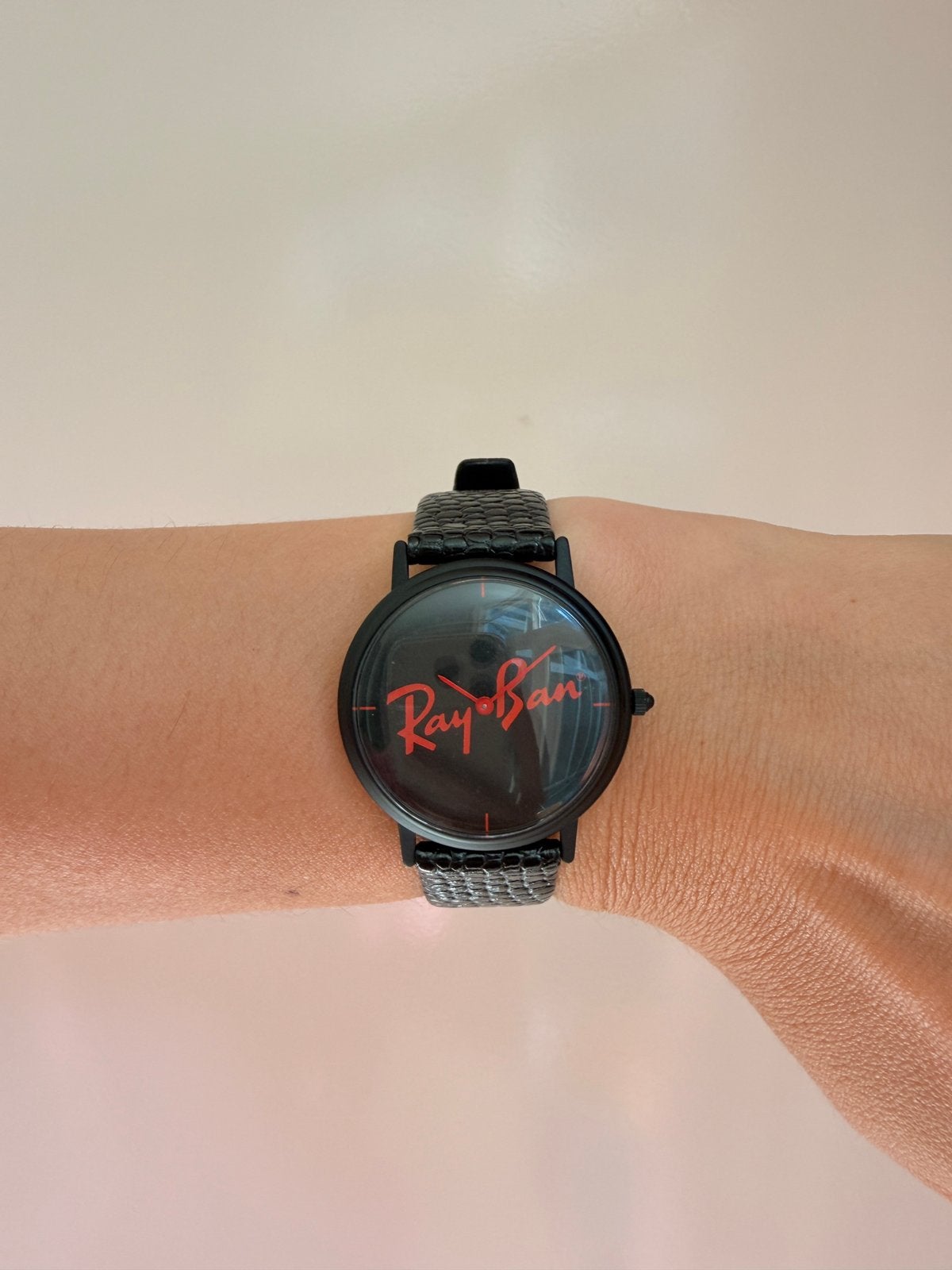 Vintage leren horloge Ray Ban, Overige merken, Overige materialen, Leer, Polshorloge