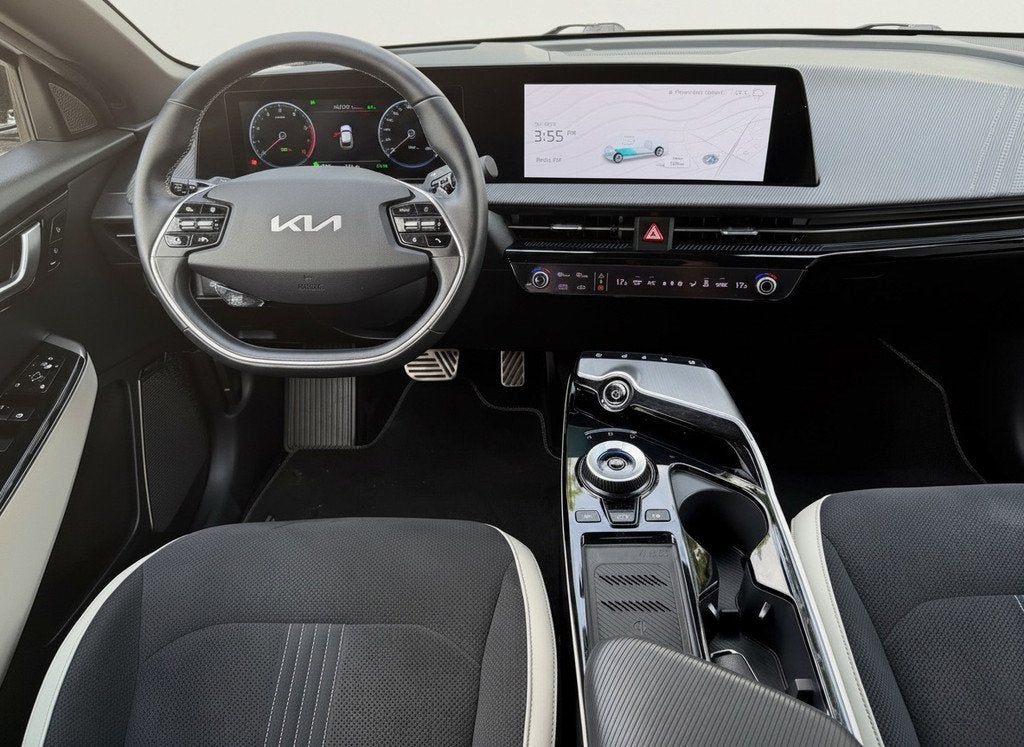 Kia EV6 GT-Line 77.4 kWh, parelmoer wit, rondom zicht camera, Auto's, Kia, Automaat, 228 pk, Achterwielaandrijving, Gebruikt