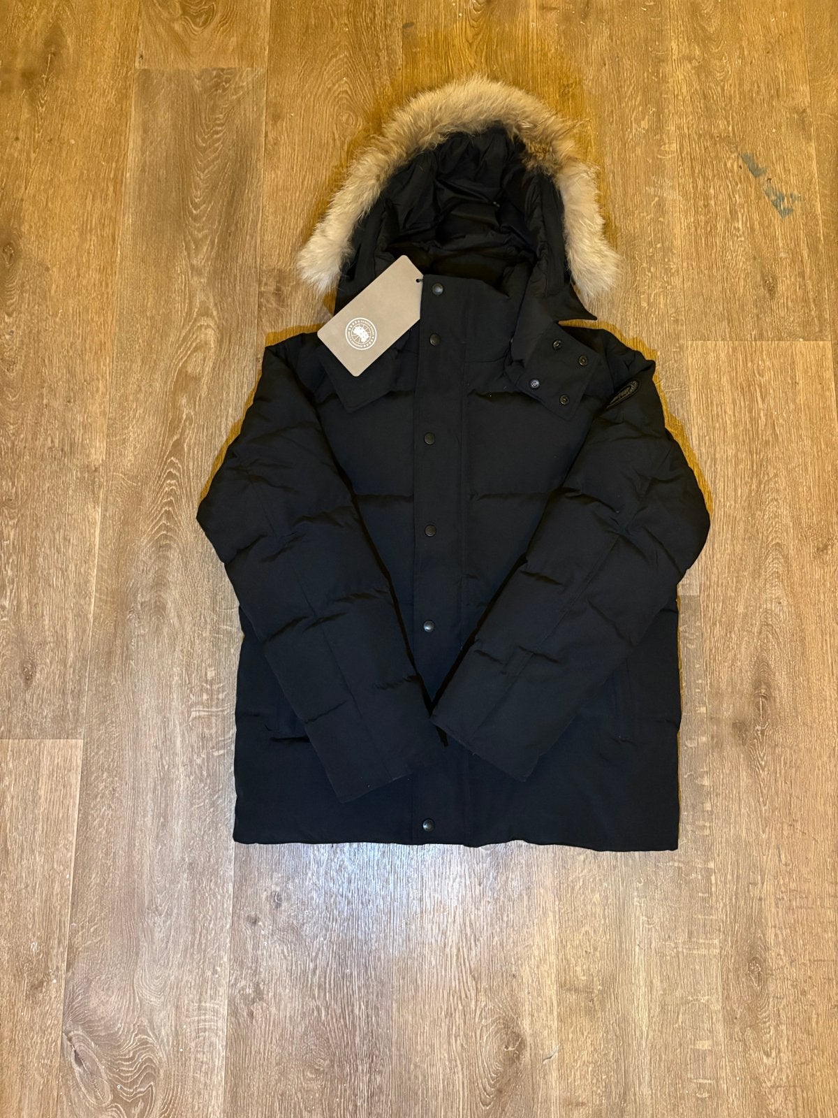Canada Goose Jas - Grijs/Zwart met Bontkraag, Ophalen of Verzenden, Zo goed als nieuw, Maat 48/50 (M), Zwart
