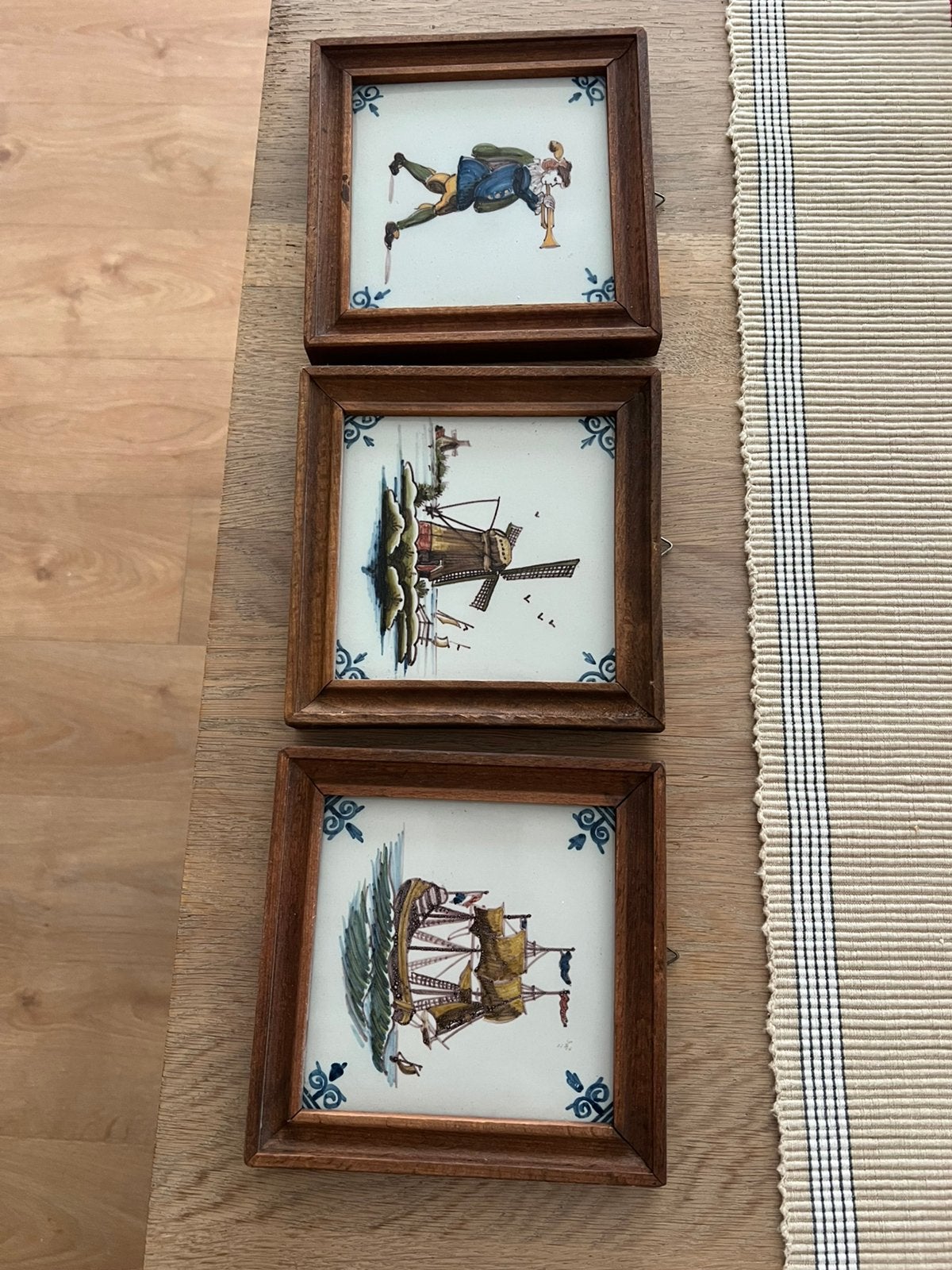Tichelaar Tegels ingelijst 3 stuks, Antiek en Kunst, Ophalen of Verzenden