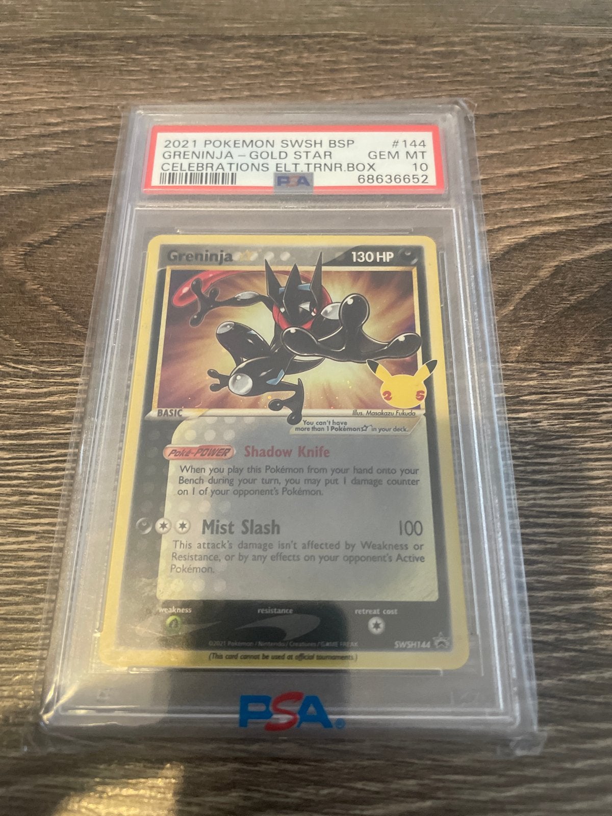 Greninja Gold Star 144 PSA 10 Pokémon Kaart, Ophalen of Verzenden, Zo goed als nieuw, Losse kaart