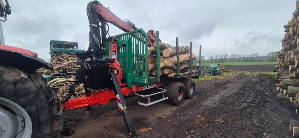 Haakarm Bigab 10-14 met rongenbak en 2 containers, Ophalen, Akkerbouw, Transport