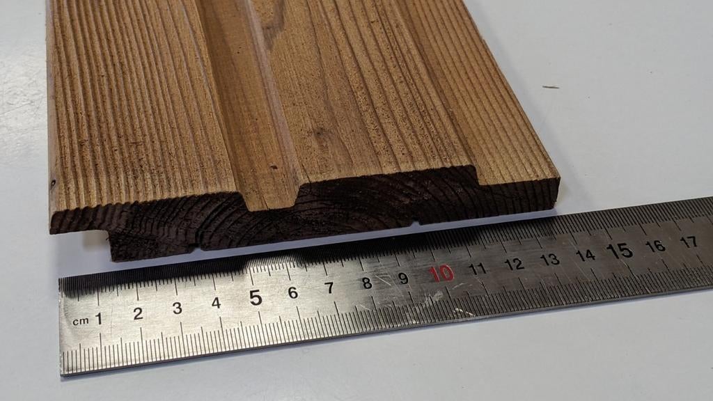 Thermisch vuren planken blokprofiel, Ophalen, Minder dan 25 mm, Zo goed als nieuw, Plank