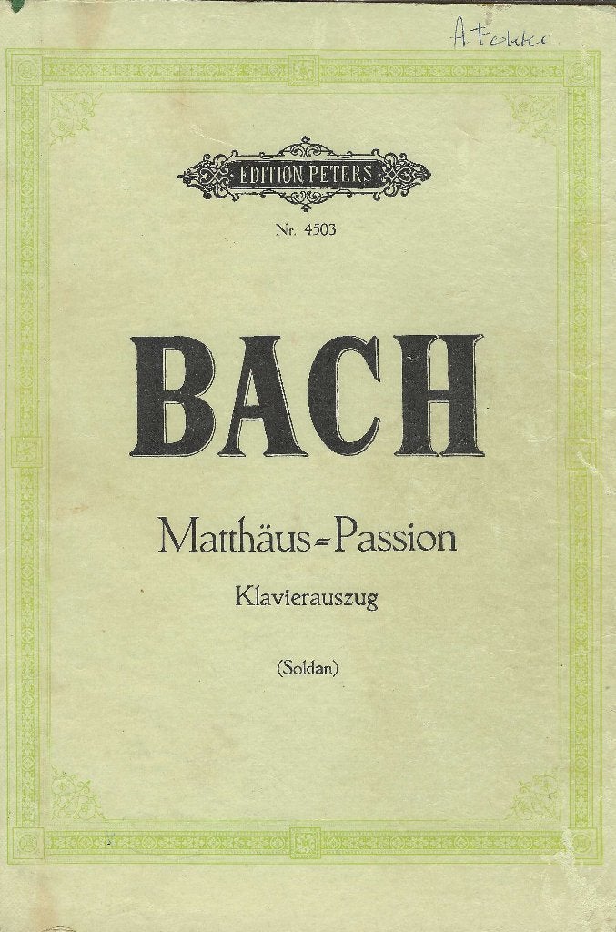 Bach - Matthäus-Passion (Klavierauszug) - Edition Peters, Gebruikt, Piano, Klassiek, Ophalen of Verzenden