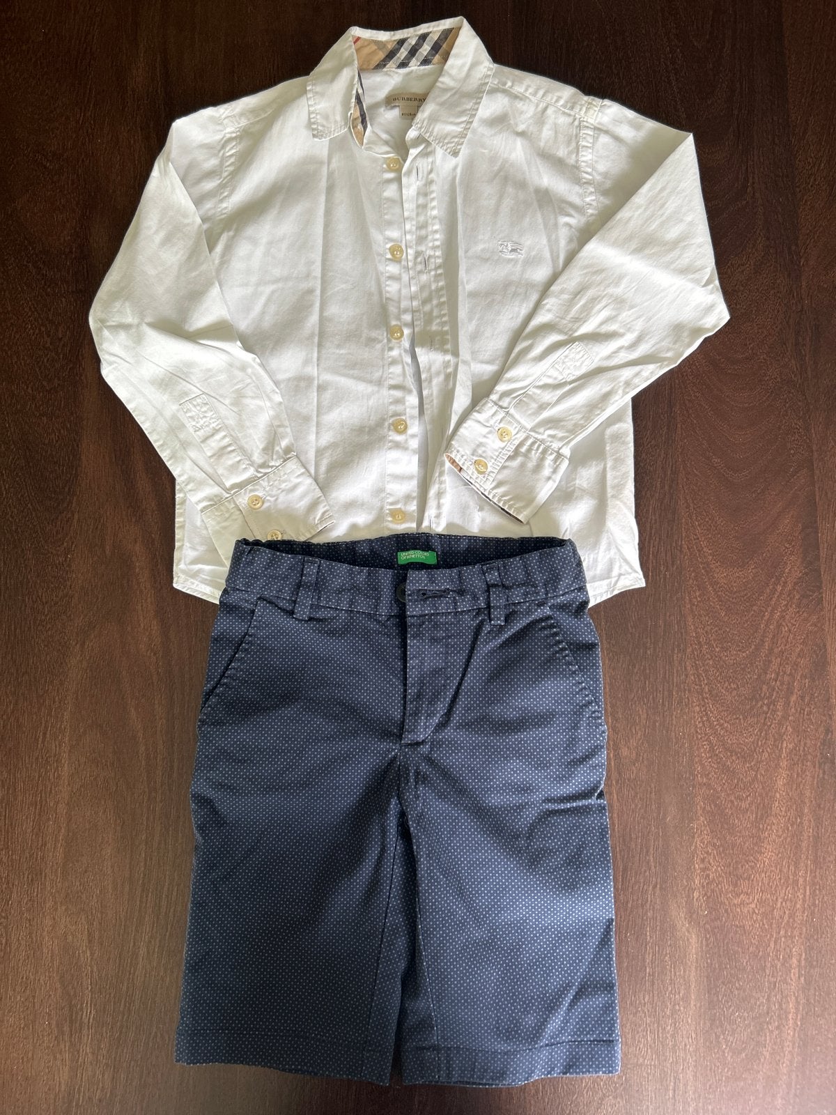 Burberry overhemd en korte broek maat 128, Ophalen, Gebruikt, Jongen, Setje