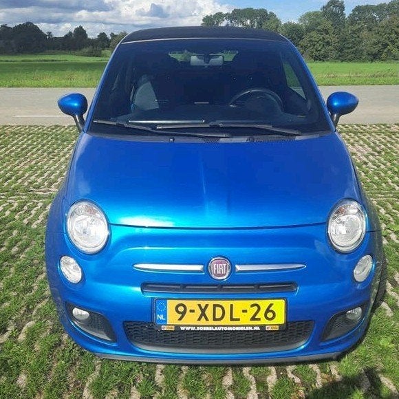 Fiat 500 Twinair Turbo 80pk 2014 Blauw 135.830, Auto's, Start-stop-systeem, Handgeschakeld, 26 km/l, Particulier