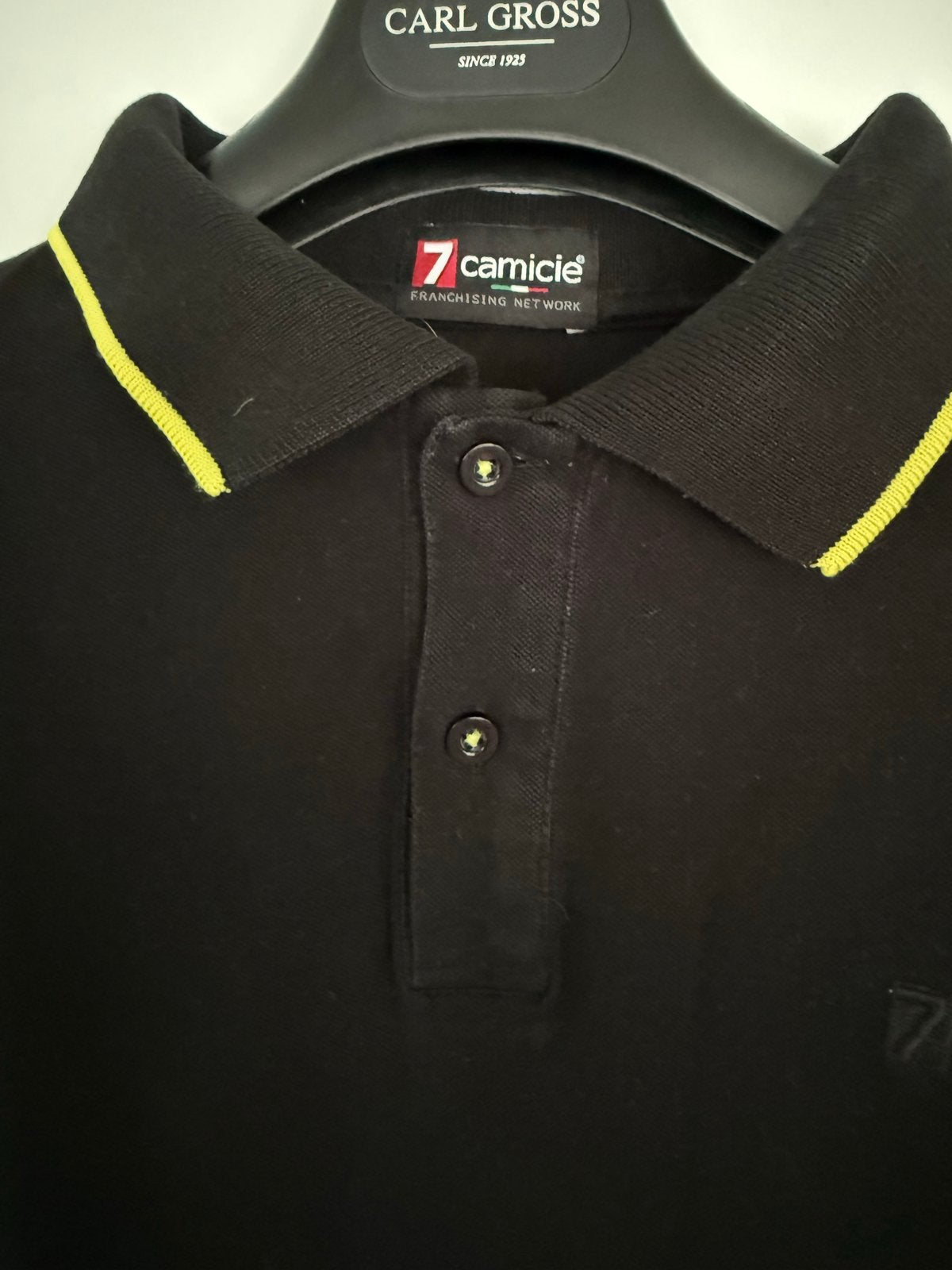 7 Camicie Polo Shirt Zwart met Gele Details - Maat M, Ophalen of Verzenden, Zo goed als nieuw, Maat 48/50 (M), Zwart