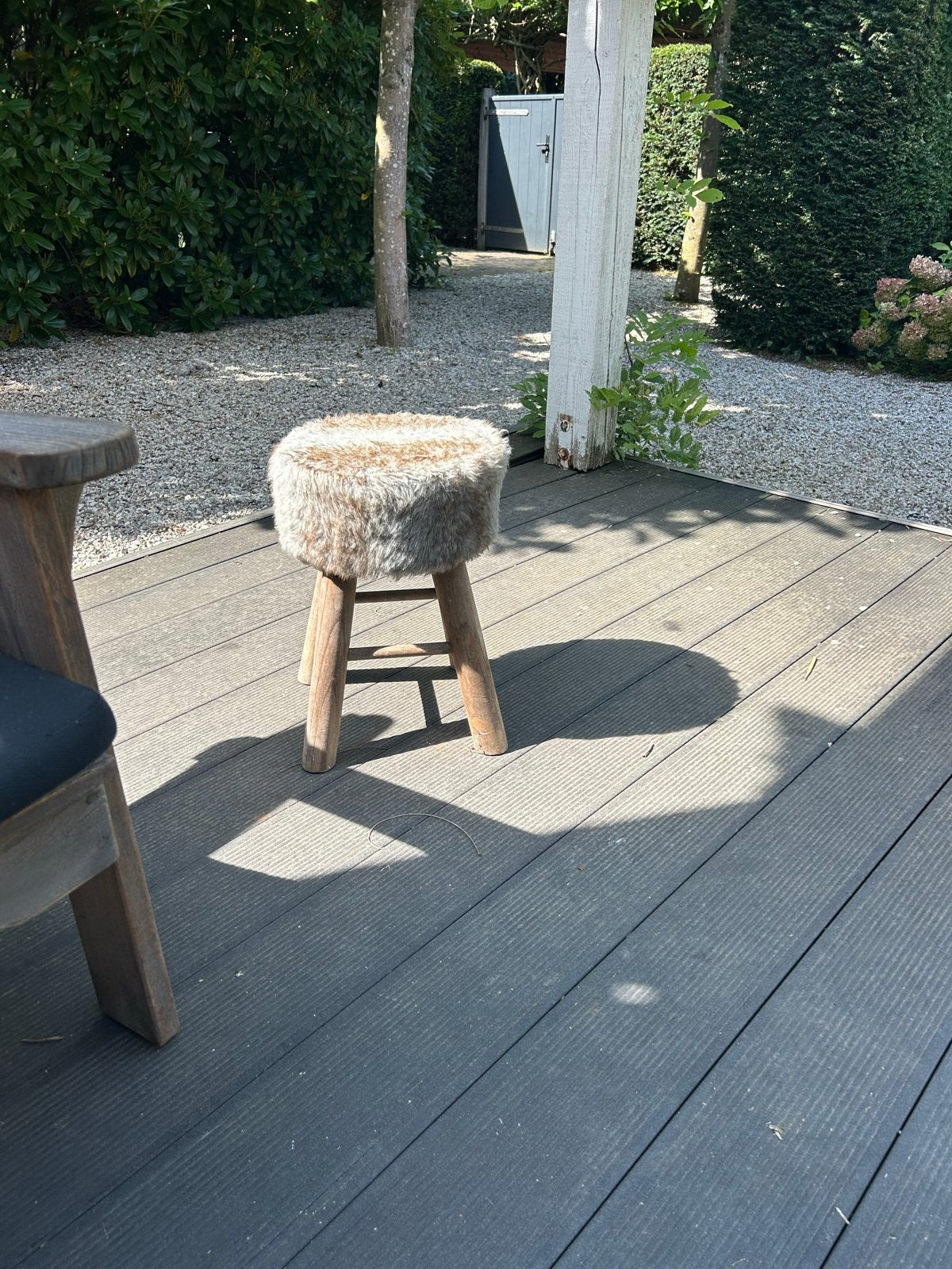 2 krukjes met nep bont  prijs is voor 2 stuks, Ophalen, Gebruikt, Hout