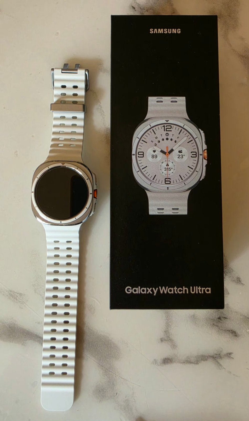 Samsung Galaxy watch Ultra 47mm Titanium White, Sieraden, Tassen en Uiterlijk, Smartwatches, Wit, Ophalen of Verzenden, Zo goed als nieuw