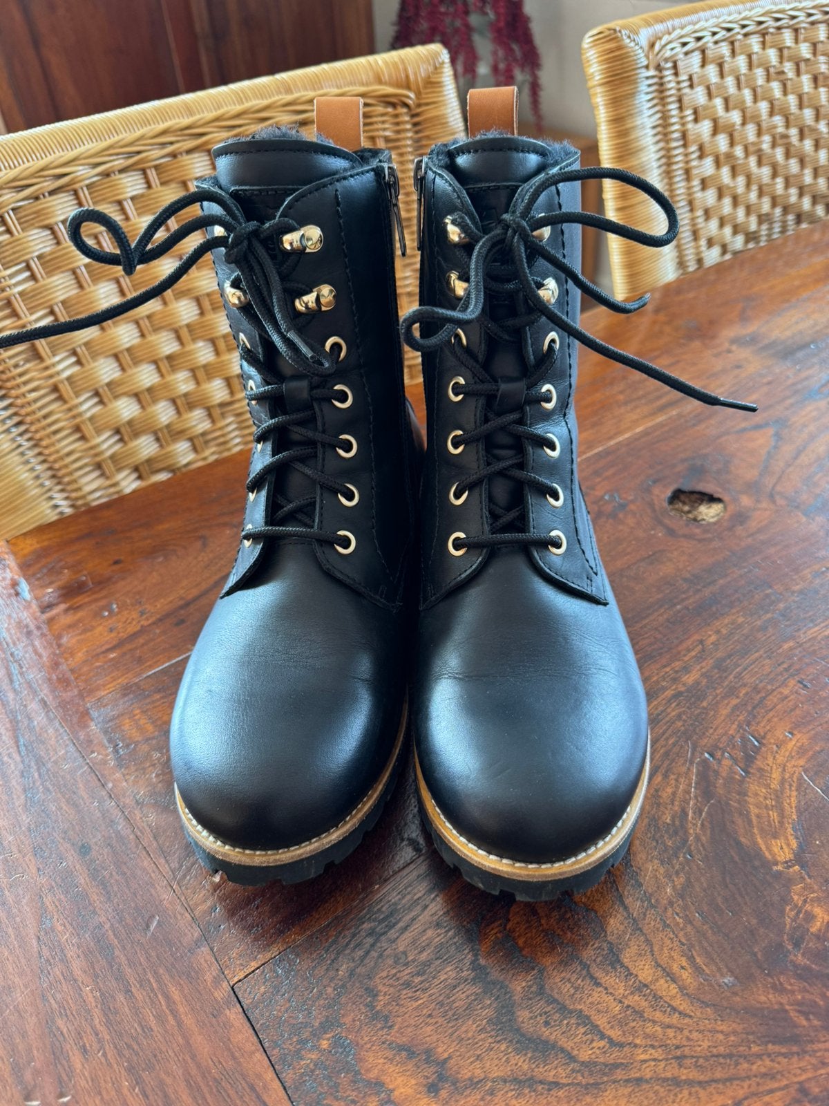 Zwarte veterboots/laarzen Panama Jack mt 38 1x gedragen, Zwart, Lage of Enkellaarzen, Ophalen of Verzenden, Zo goed als nieuw