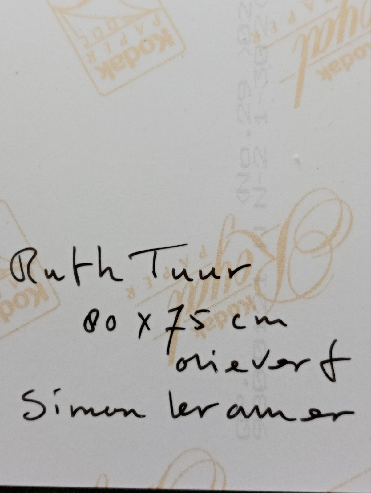 Simon Kramer Persfoto gesigneerd portret Ruth Tuur, Verzenden