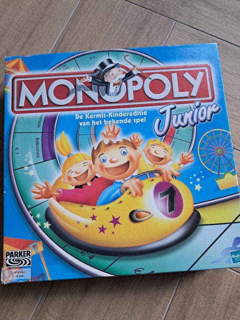 Monopoly junior Kermis kindereditie, Drie of vier spelers, Ophalen of Verzenden, Gebruikt, Parker