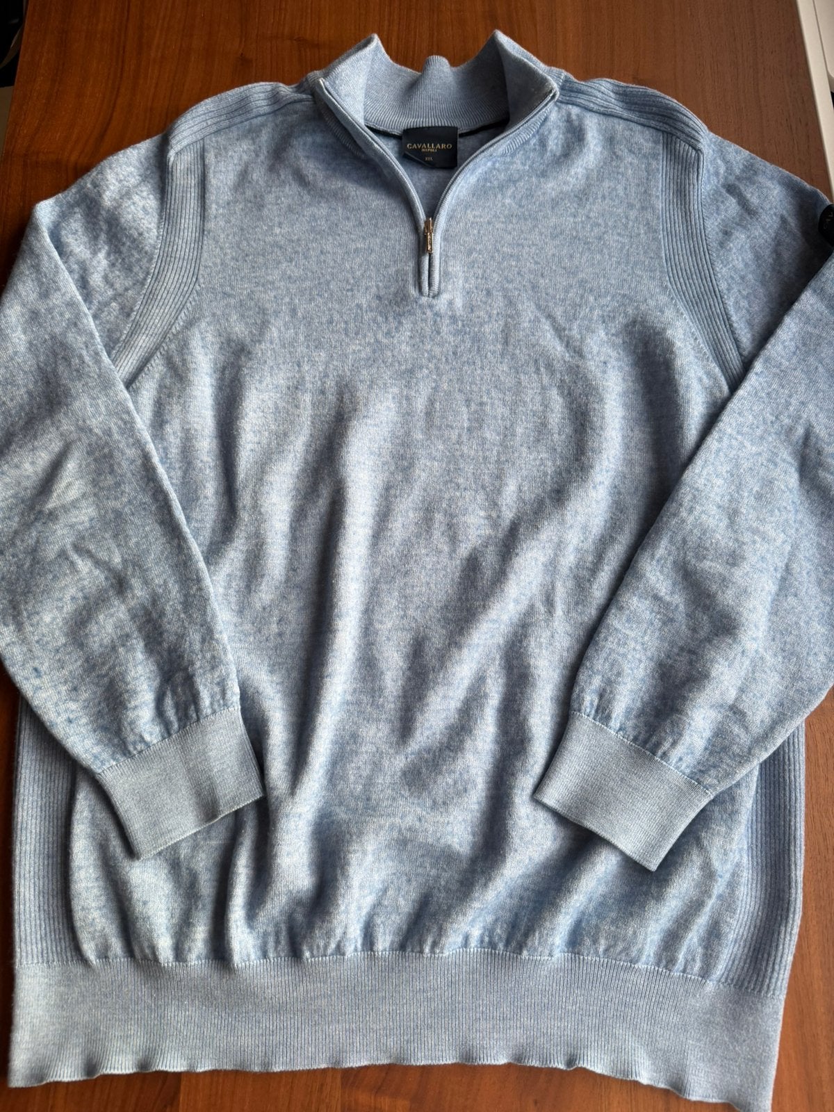 Lichtblauw Cavallaro Napoli. Halfzip. Maat XXL, Ophalen of Verzenden, Zo goed als nieuw, Blauw, Trui of Vest
