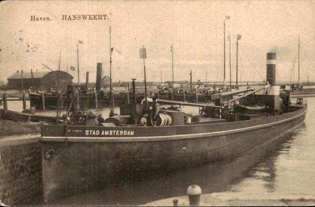 Hansweert - Haven Schip Stad Amsterdam, Ophalen of Verzenden, Voor 1920, Gelopen, Zeeland