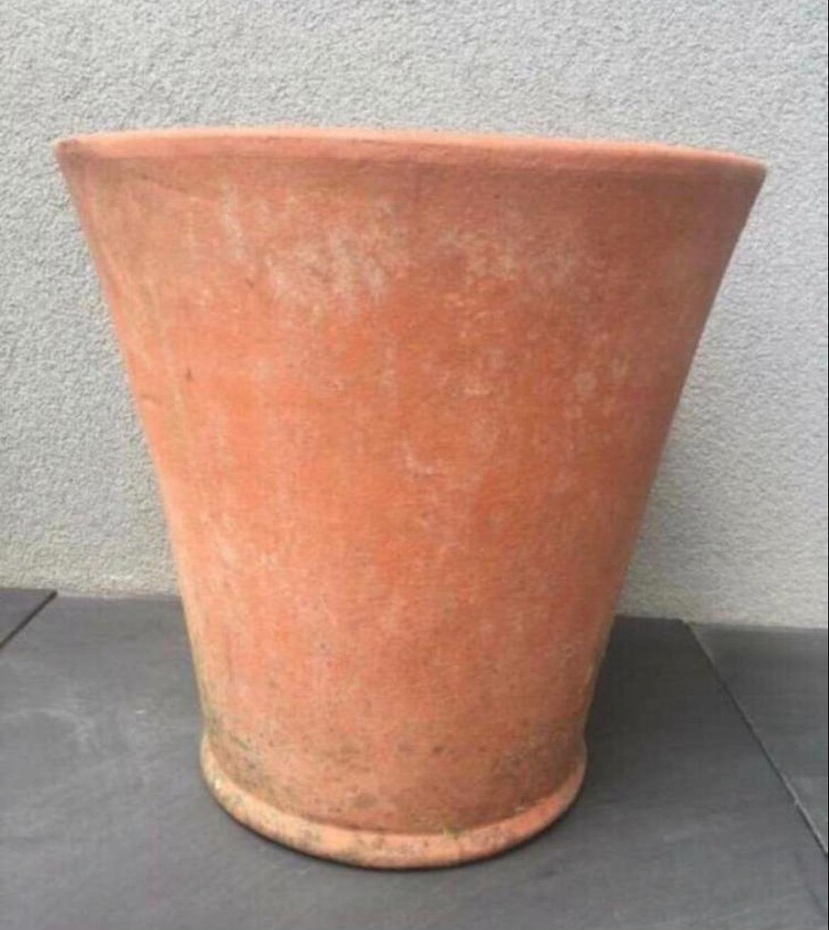 Oude Italiaanse dikke terracotta OTS pot 49cm uniek antiek, Ophalen, Zo goed als nieuw, Rond, Minder dan 40 cm