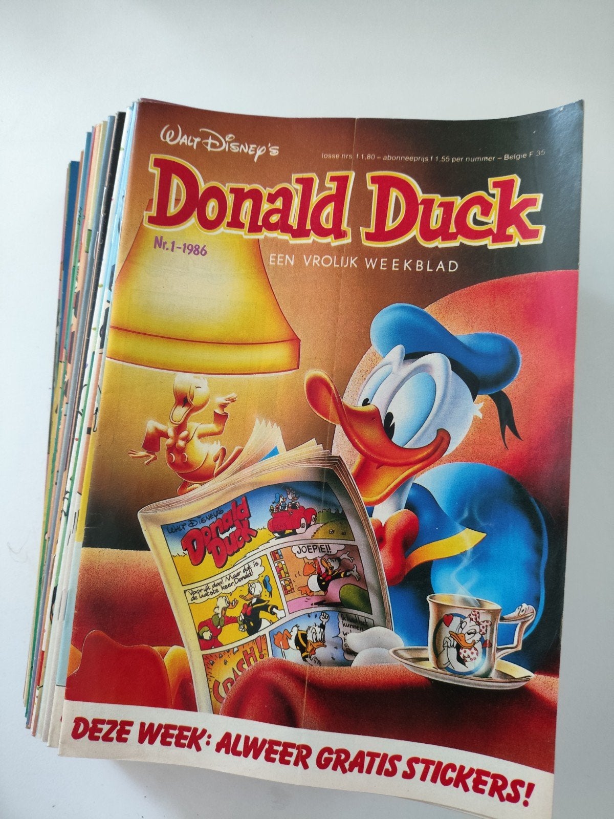Donald Duck Weekblad Jaargang-1986 - Met Gratis Stickers!, Boeken, Eén stripboek, Ophalen of Verzenden, Gelezen, Walt Disney