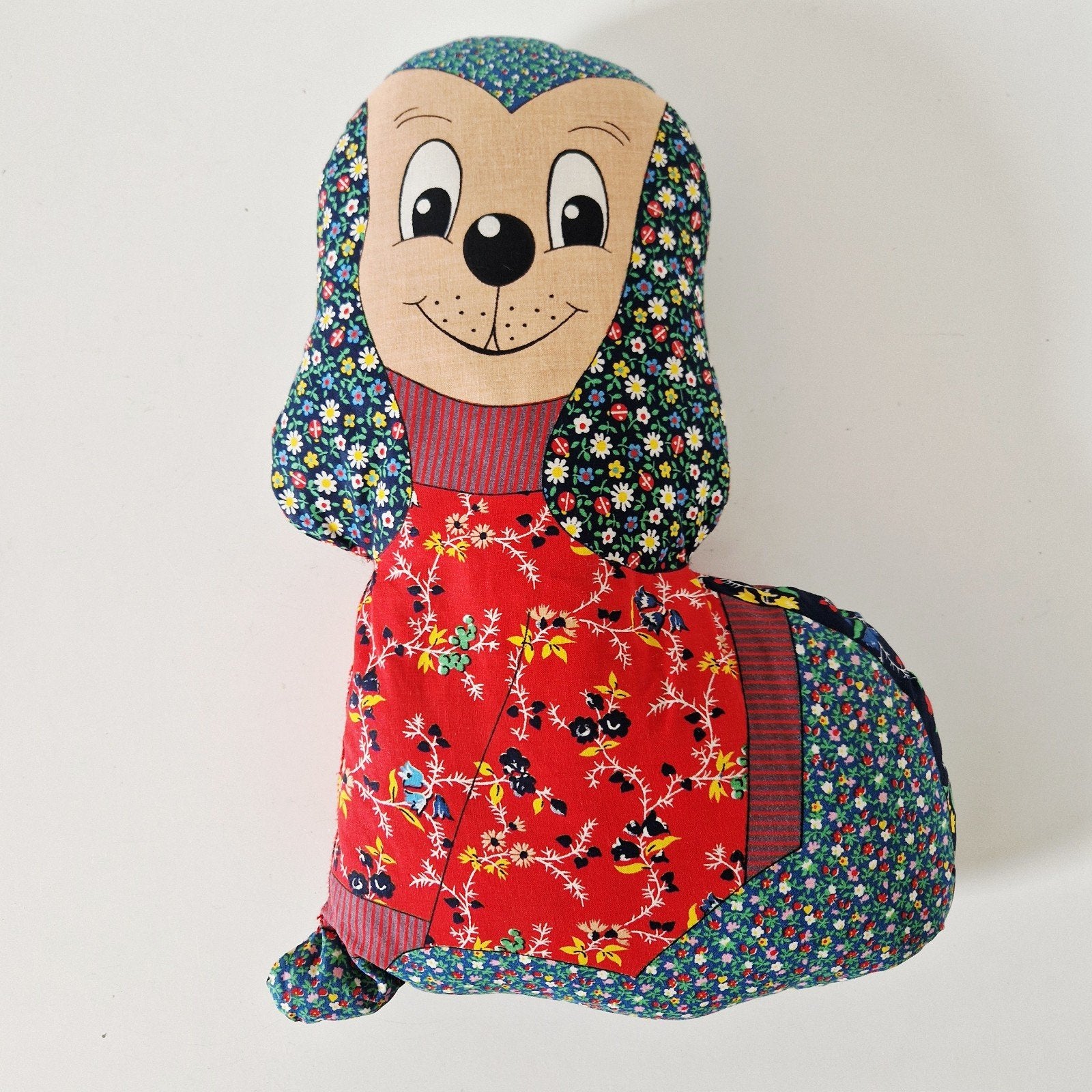 vintage kussen hond patchwork jaren 70, Ophalen of Verzenden, Huis en Inrichting