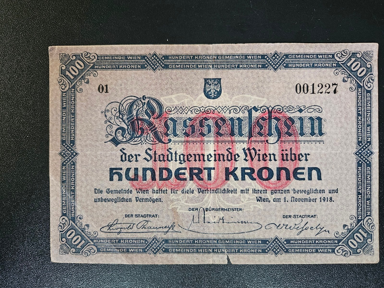 Oostenrijk Wien Wenen 1918   100 kronen, Postzegels en Munten, Bankbiljetten | Europa | Niet-Eurobiljetten, Ophalen of Verzenden