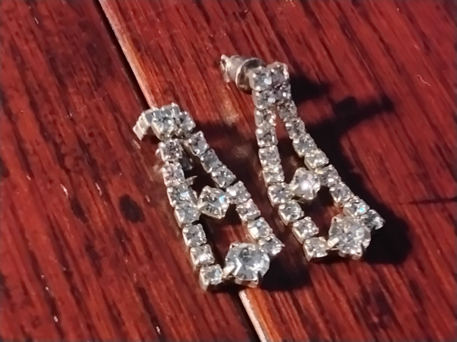 Oude strass oorbellen, Ophalen of Verzenden, Zo goed als nieuw, Overige materialen